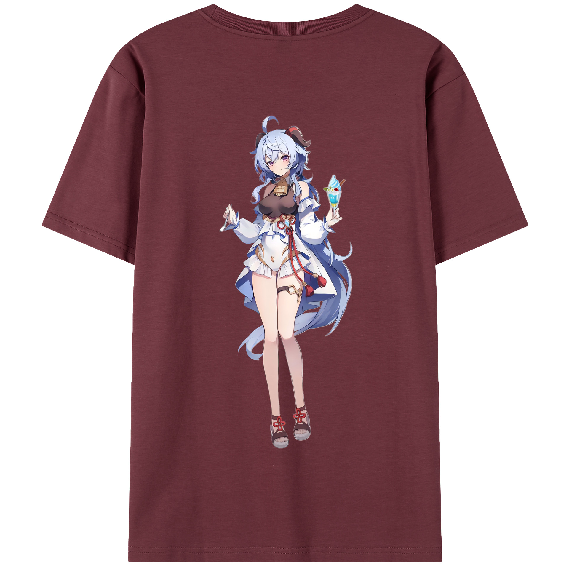 げんし神 甘雨 かんう genshin Ganyu 綿100％半袖Tシャツ（背面プリント）